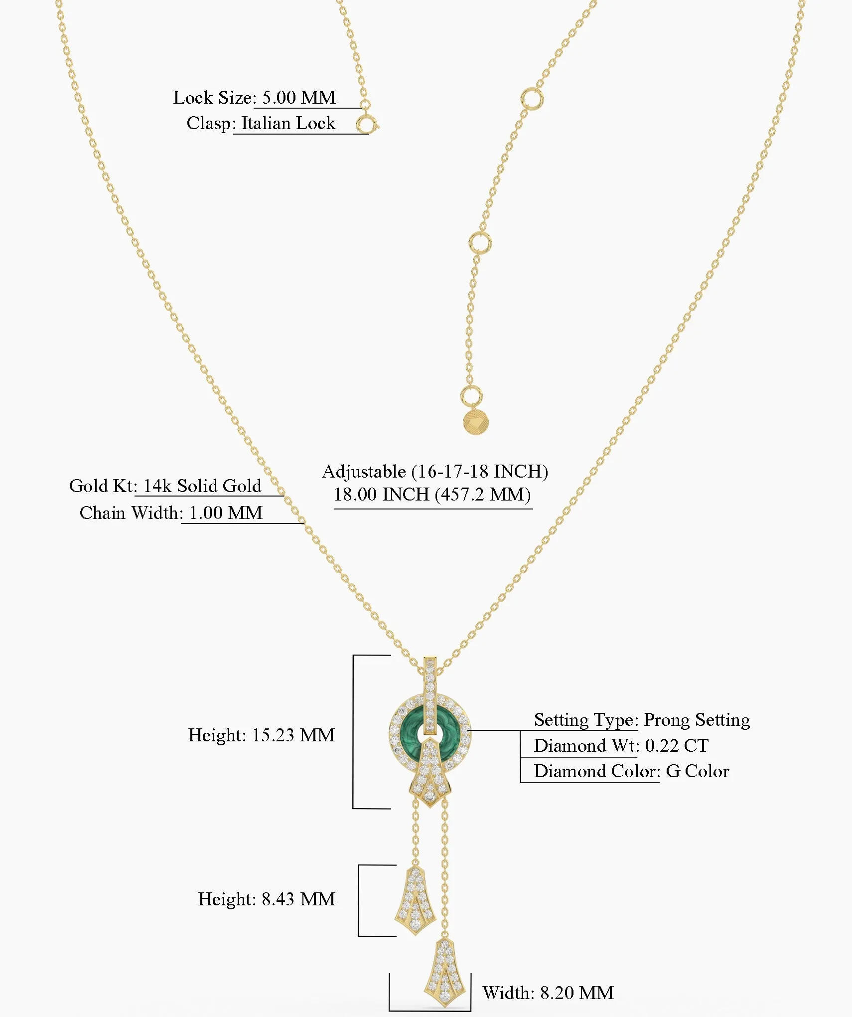 Emerald Green Circular Pendant Necklace