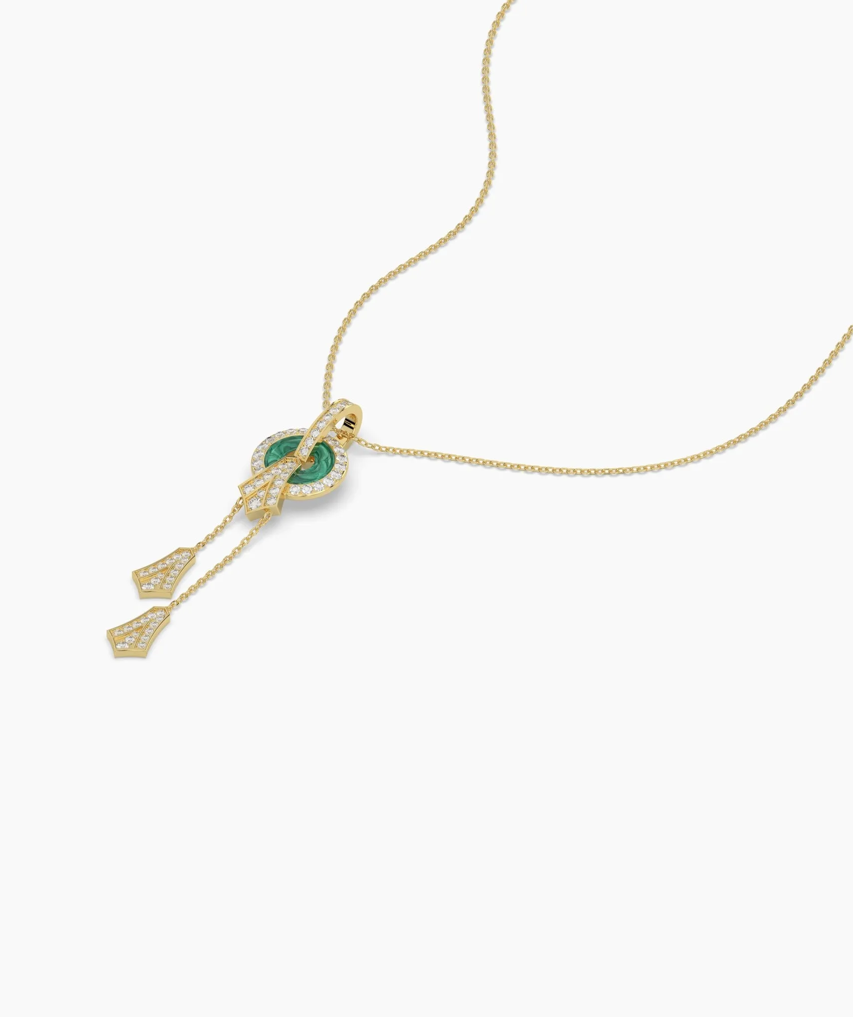 Emerald Green Circular Pendant Necklace