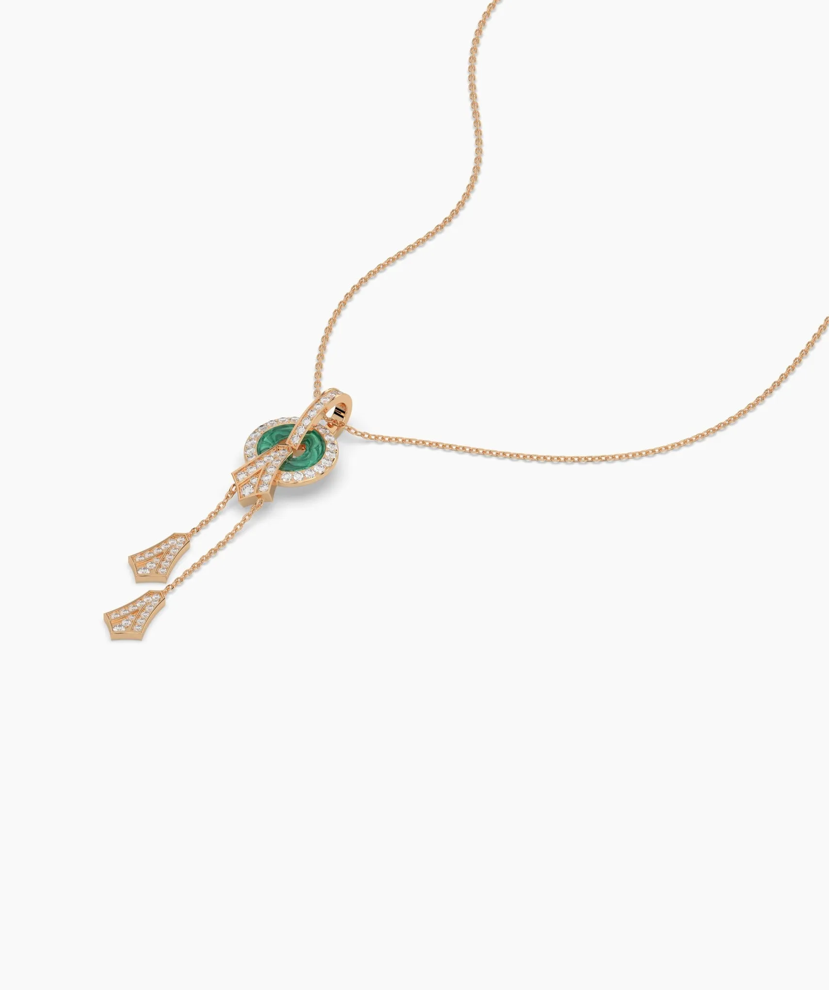 Emerald Green Circular Pendant Necklace