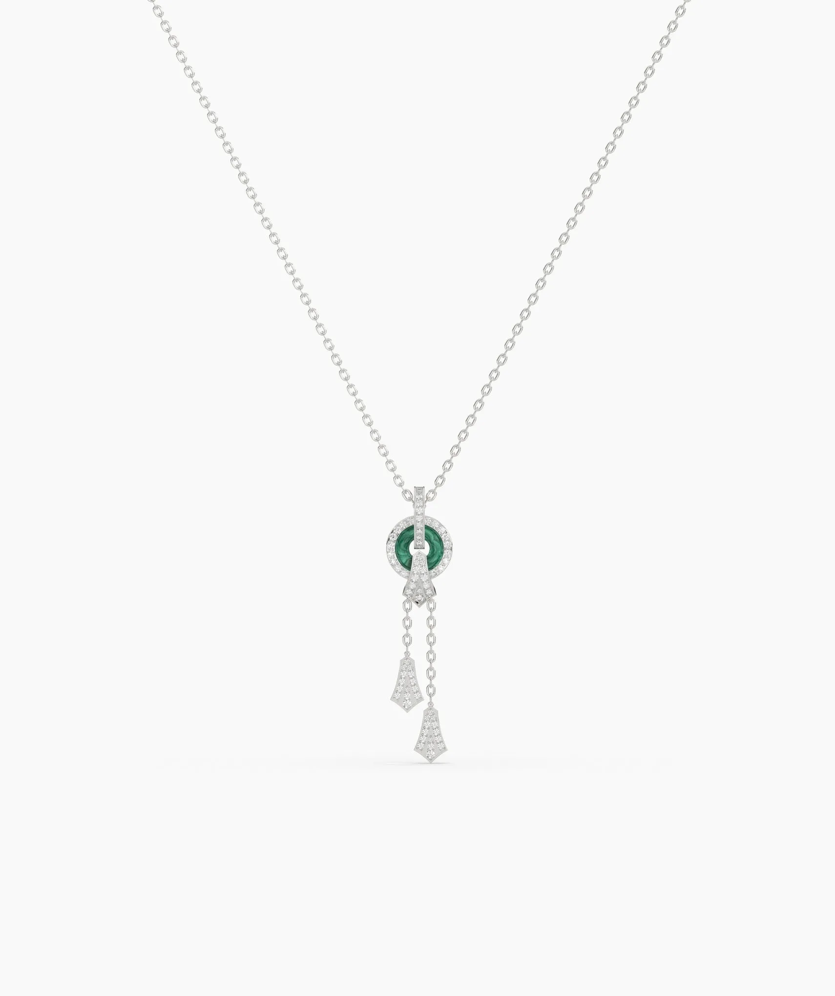 Emerald Green Circular Pendant Necklace