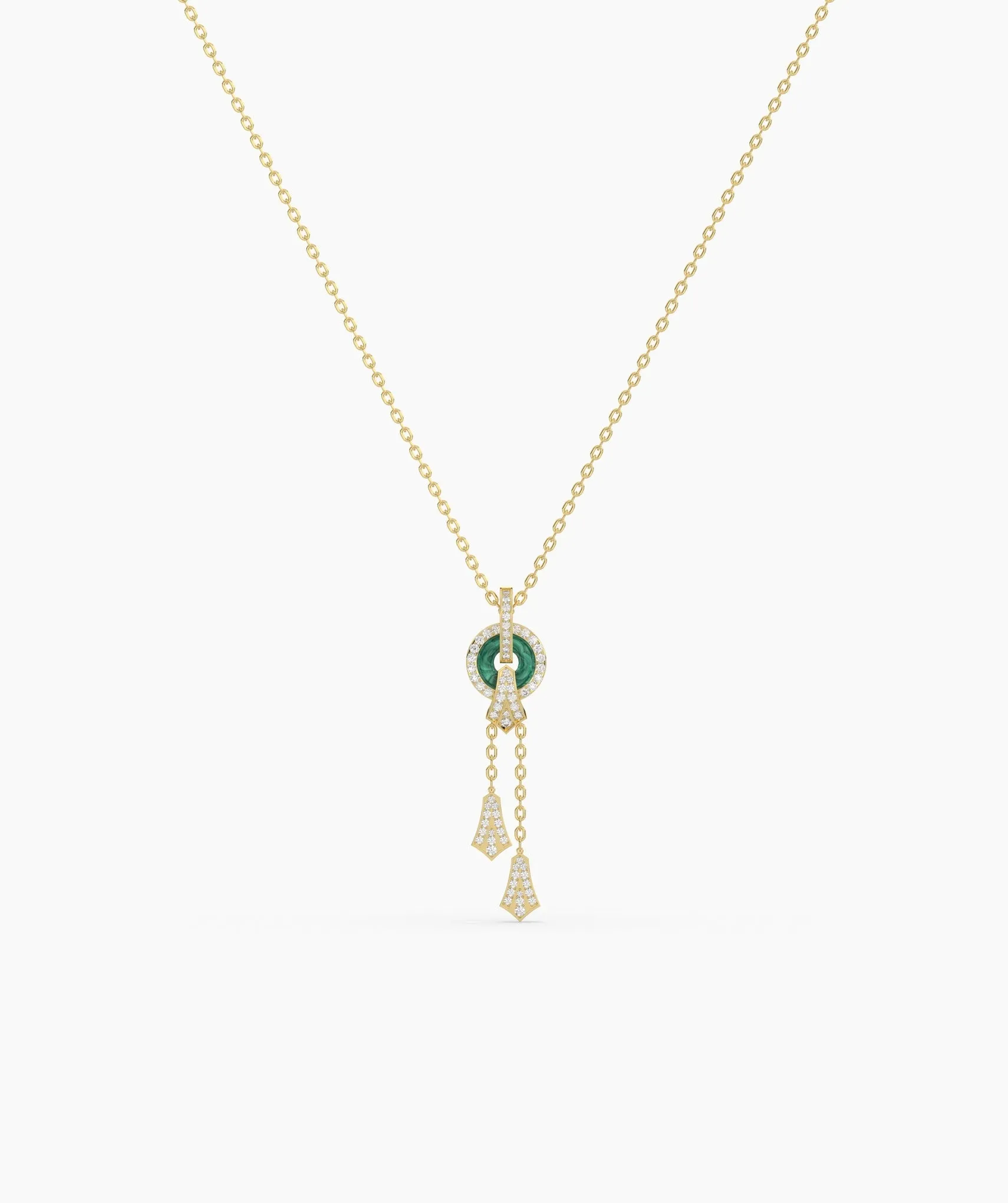 Emerald Green Circular Pendant Necklace