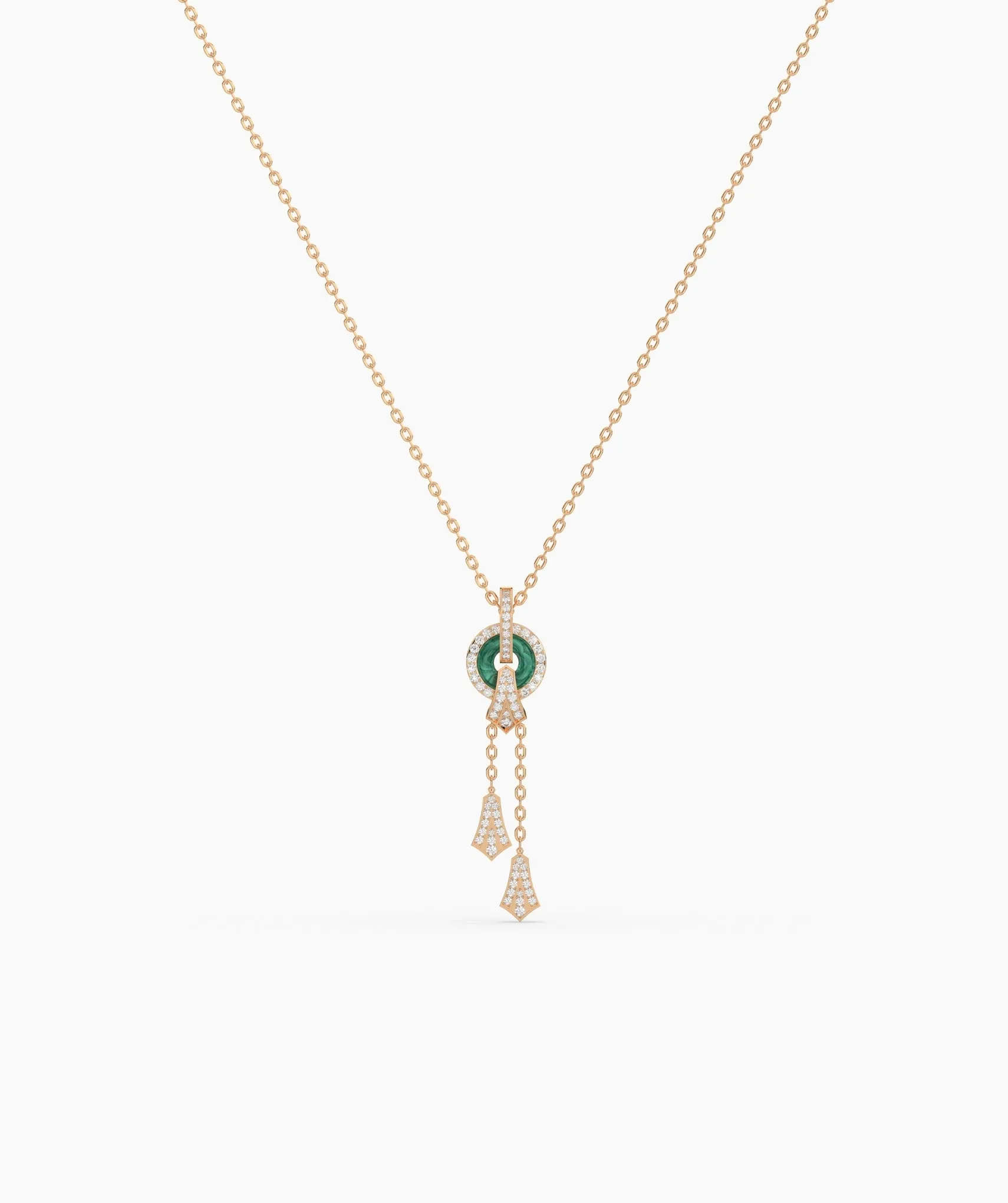 Emerald Green Circular Pendant Necklace