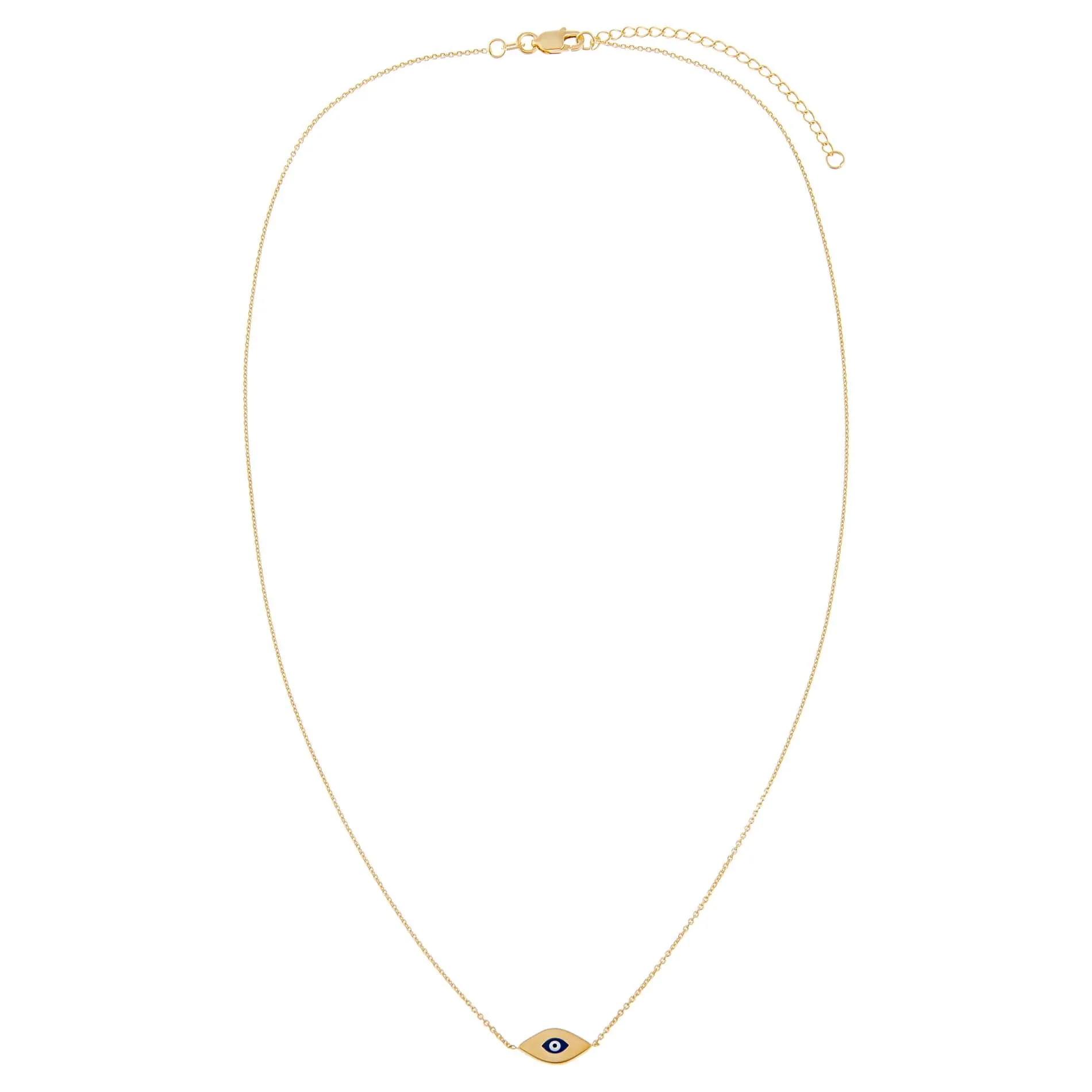 Enamel Evil Eye Necklace 14K