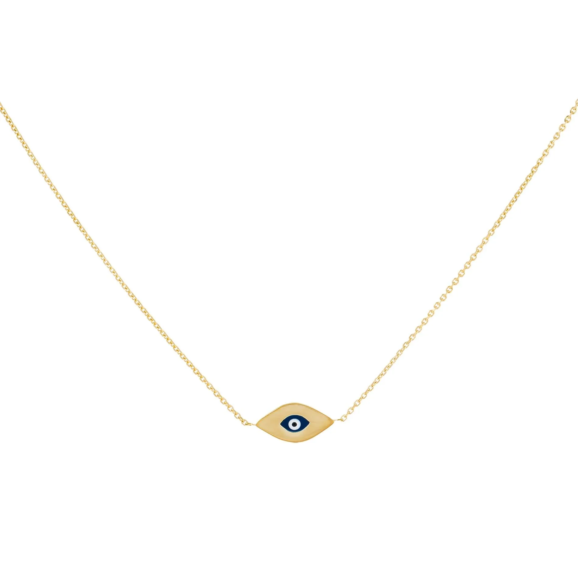 Enamel Evil Eye Necklace 14K