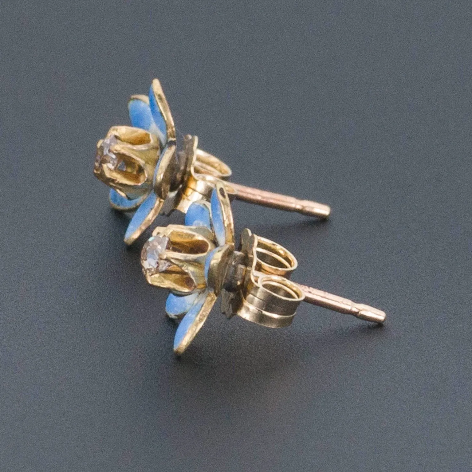 Enamel Flower Earrings | 14k Gold Earrings