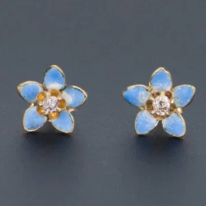 Enamel Flower Earrings | 14k Gold Earrings
