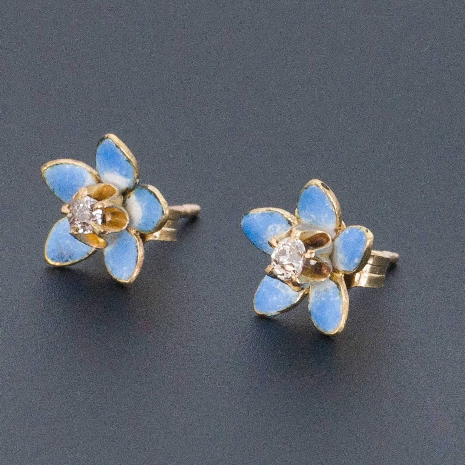 Enamel Flower Earrings | 14k Gold Earrings