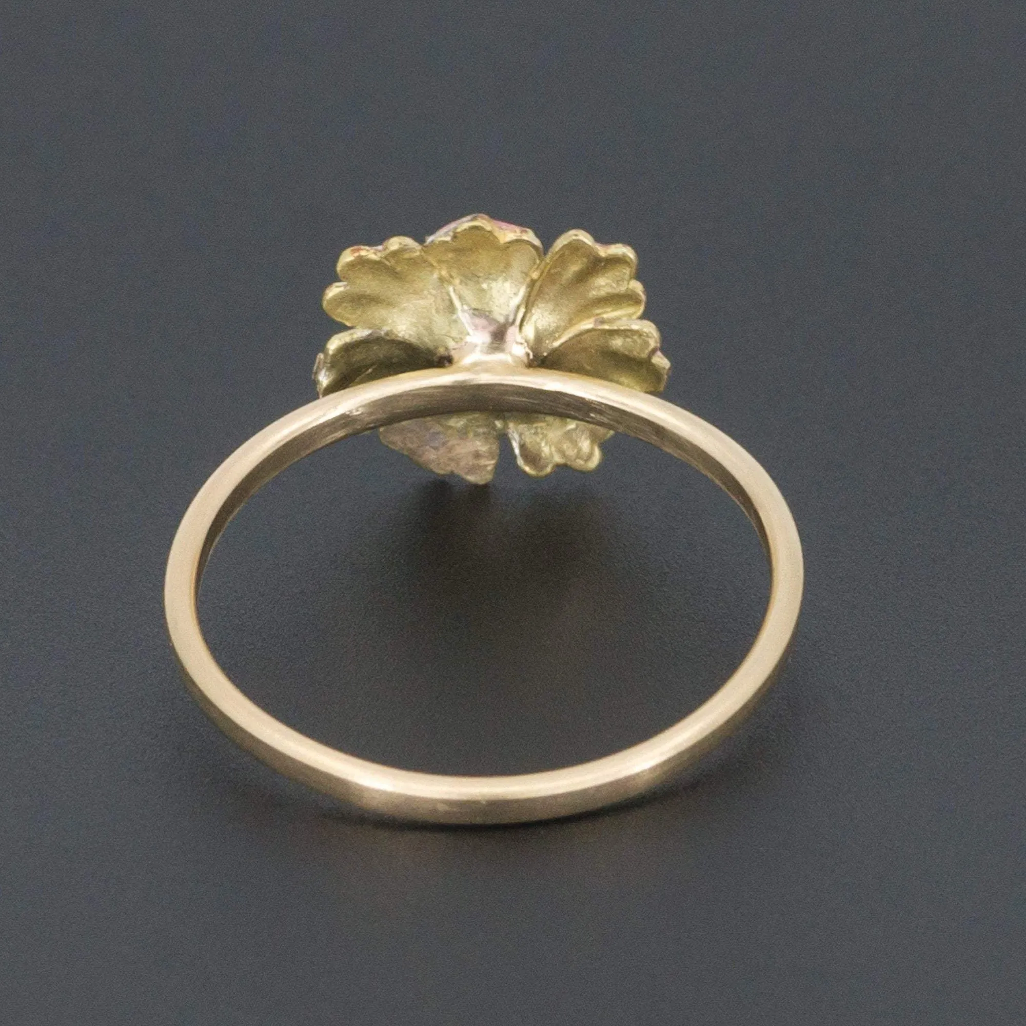 Enamel Flower Ring | Antique Pin Conversion Ring