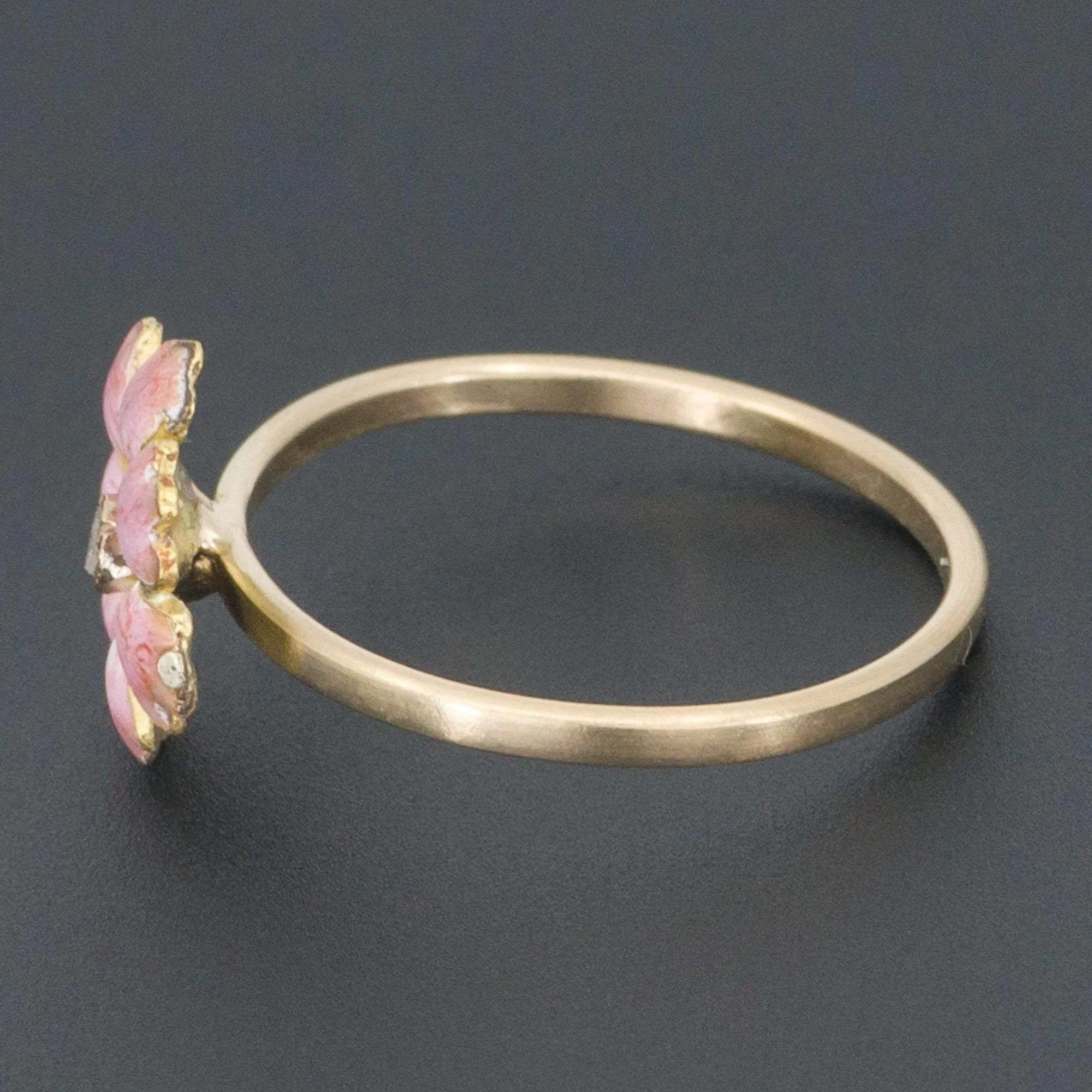 Enamel Flower Ring | Antique Pin Conversion Ring