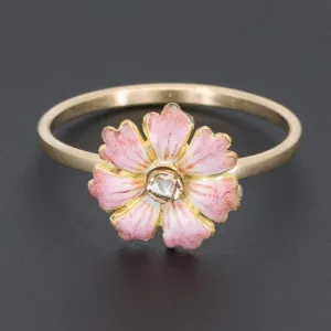 Enamel Flower Ring | Antique Pin Conversion Ring