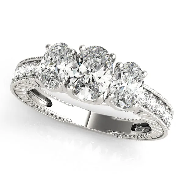 Engagement Rings 3 Stone Oval - TN82737
