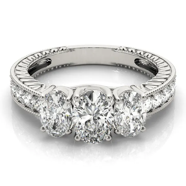 Engagement Rings 3 Stone Oval - TN82737