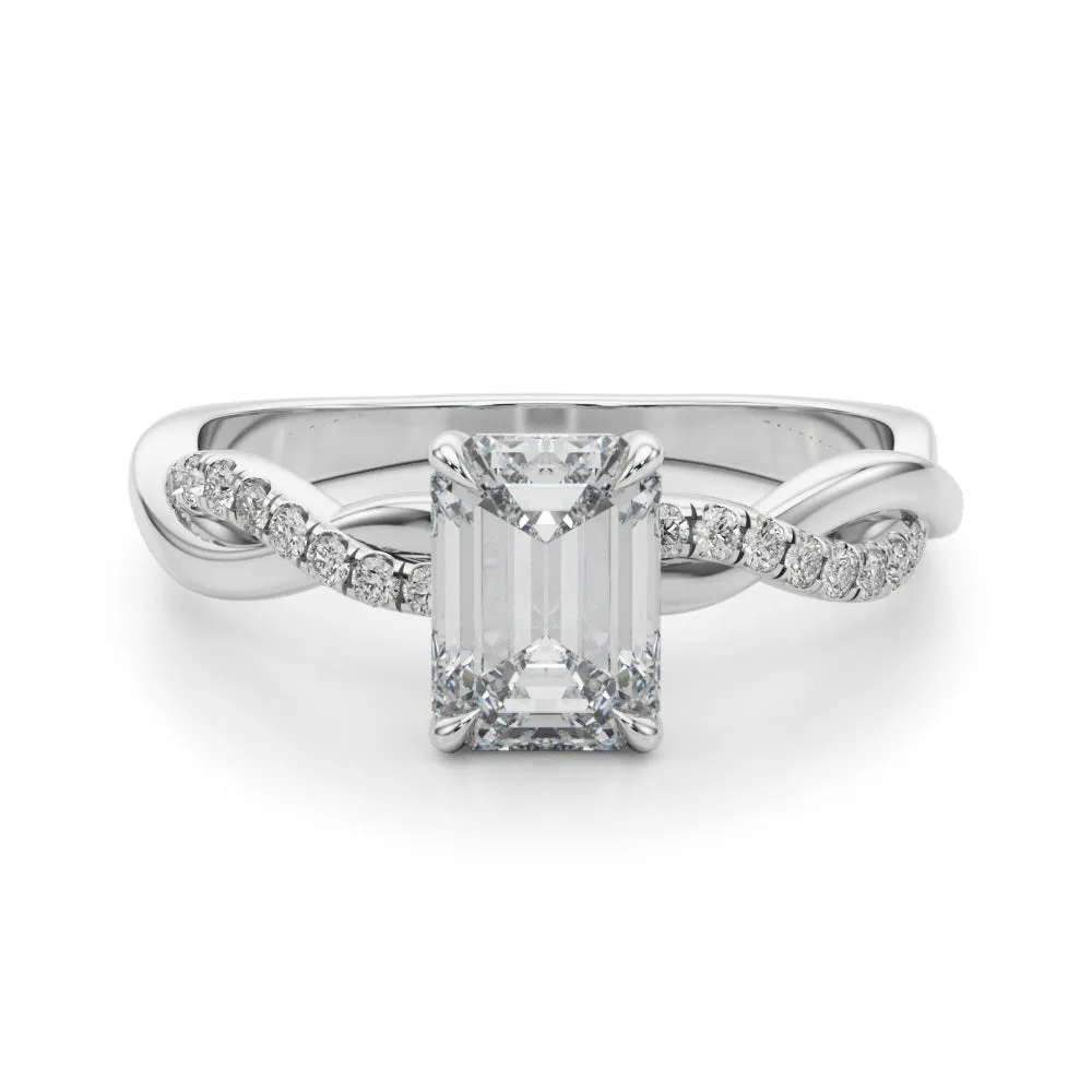 Engagement Rings Emerald Cut Center - TN51174-E