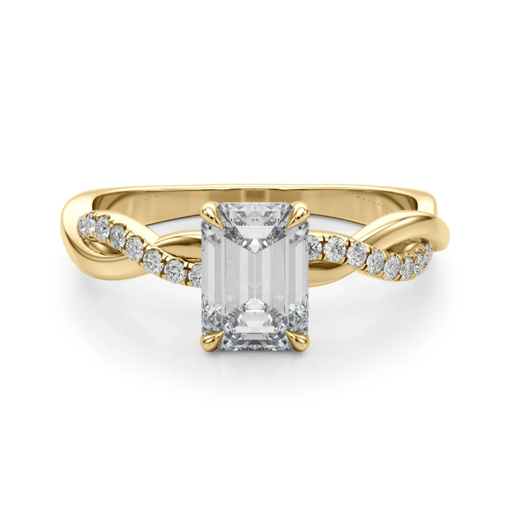 Engagement Rings Emerald Cut Center - TN51174-E