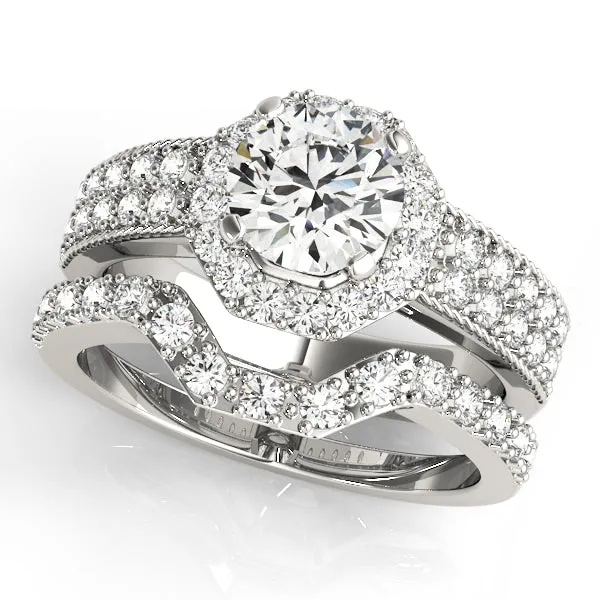 Engagement Rings Halo Round - TN50494-E
