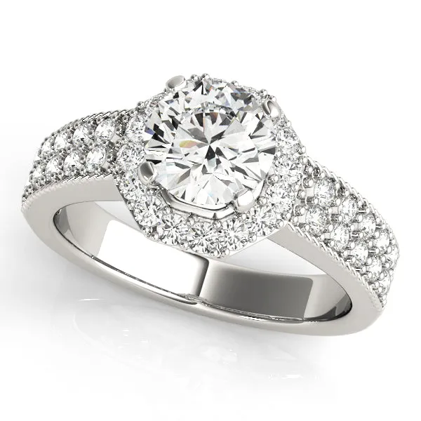 Engagement Rings Halo Round - TN50494-E
