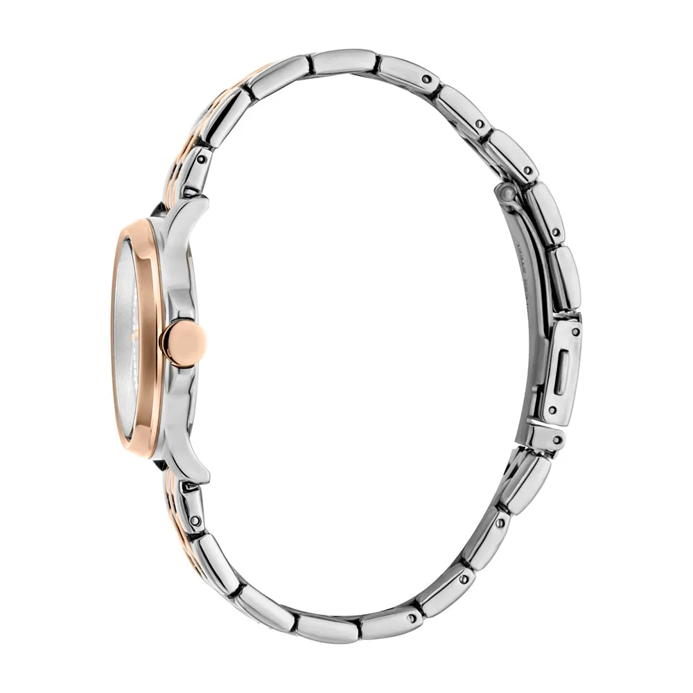 Esprit Ladies Two Tone Watch White Dial With Stone