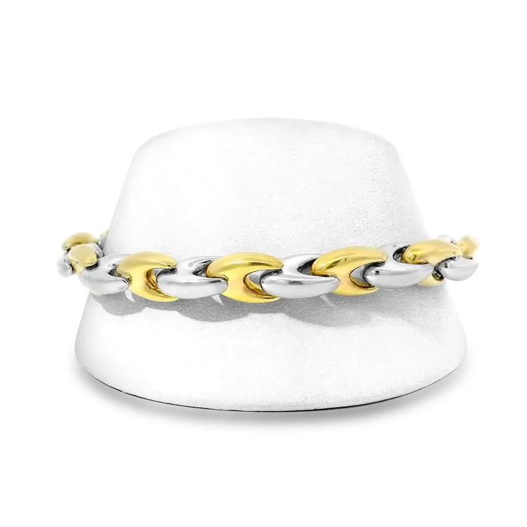 Estate 14k Yellow and White Gold Alternating Rope Link Bracelet