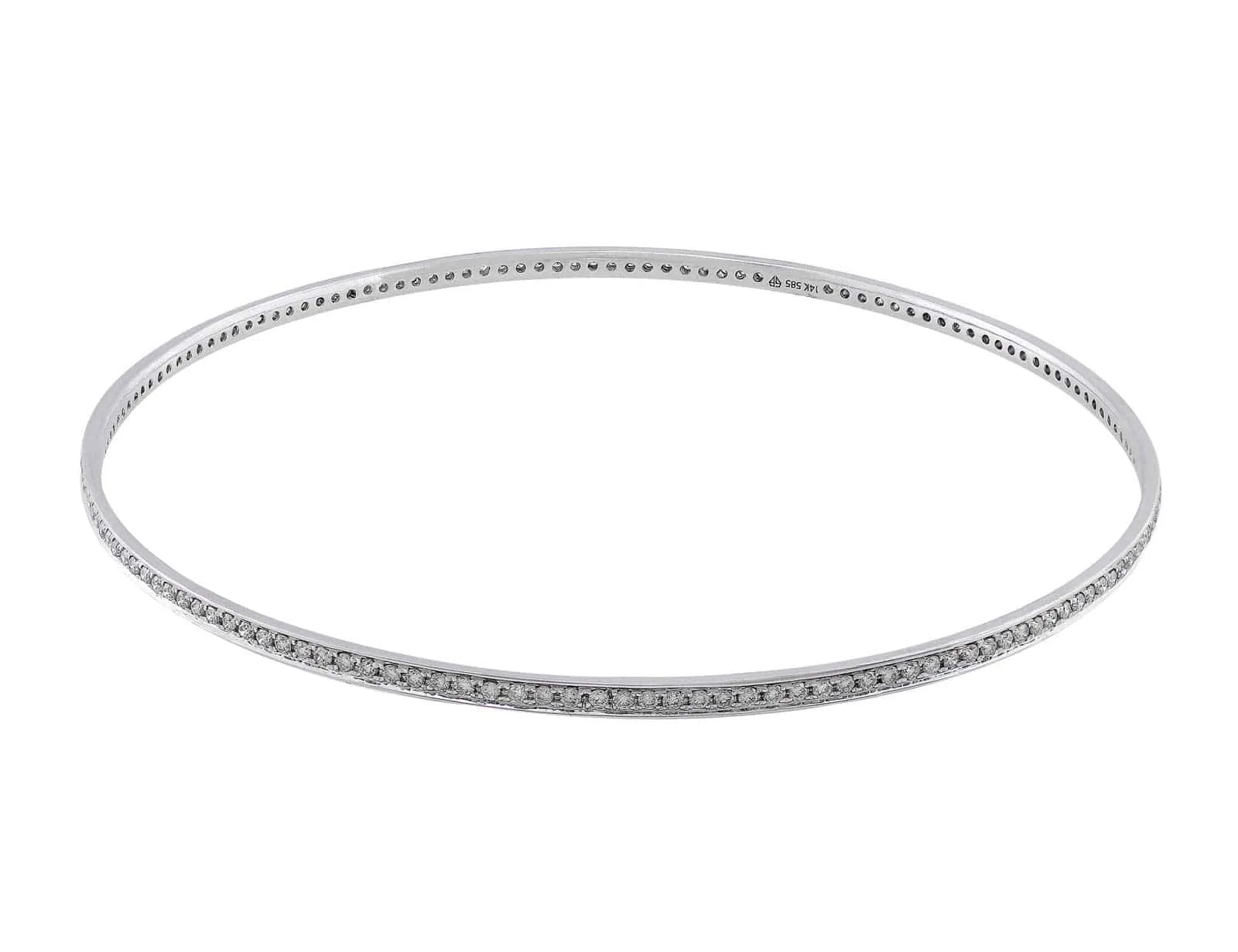Estate 14kt White Gold & Diamond Bangle