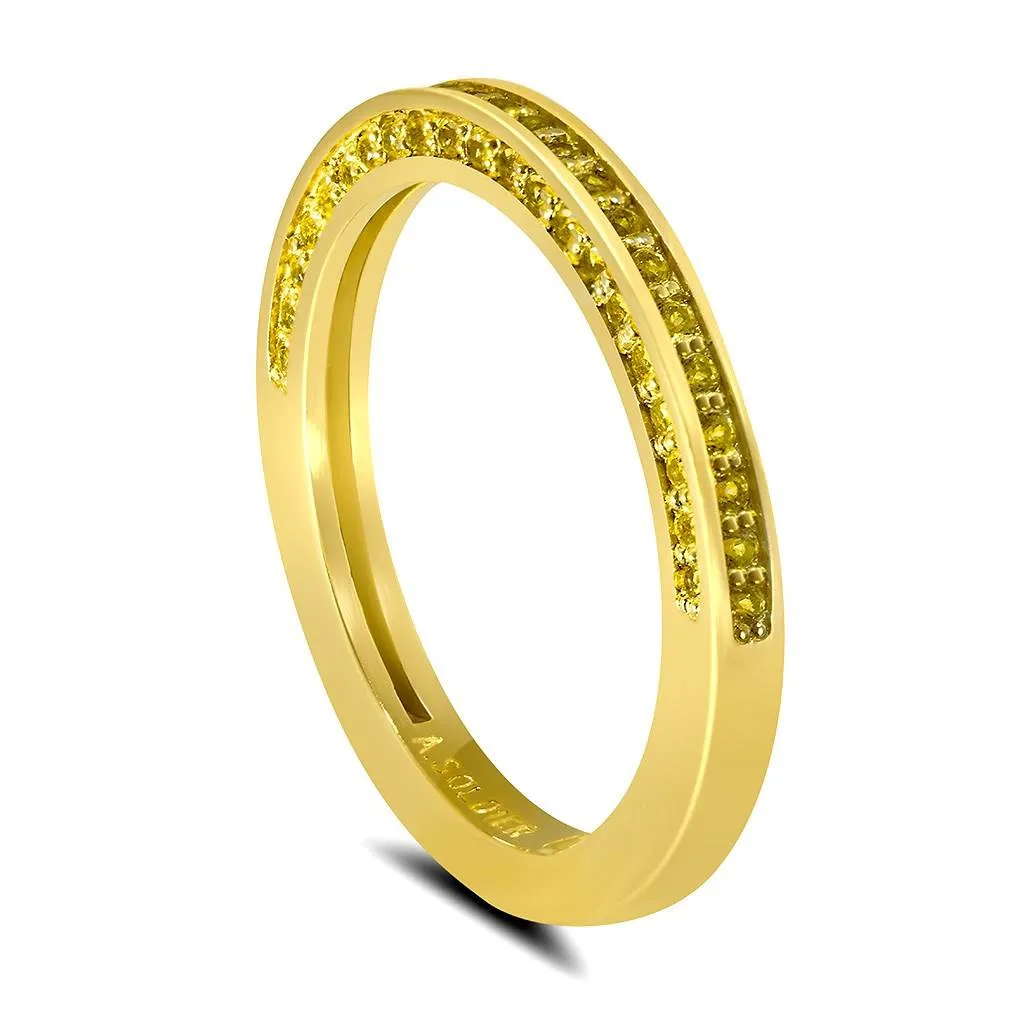 Eternal Love Yellow Sapphire Wedding Band