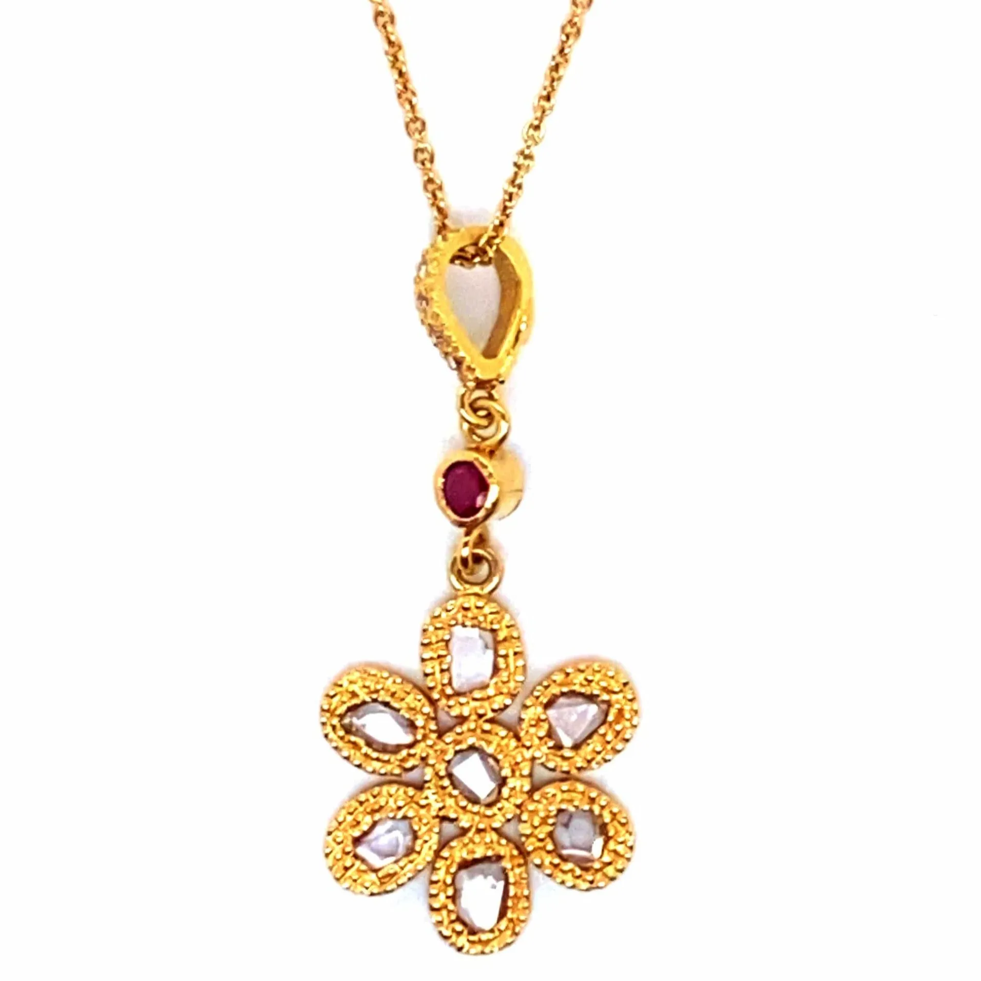 Eternity 20K Ruby Drop Necklace