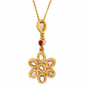 Eternity 20K Ruby Drop Necklace