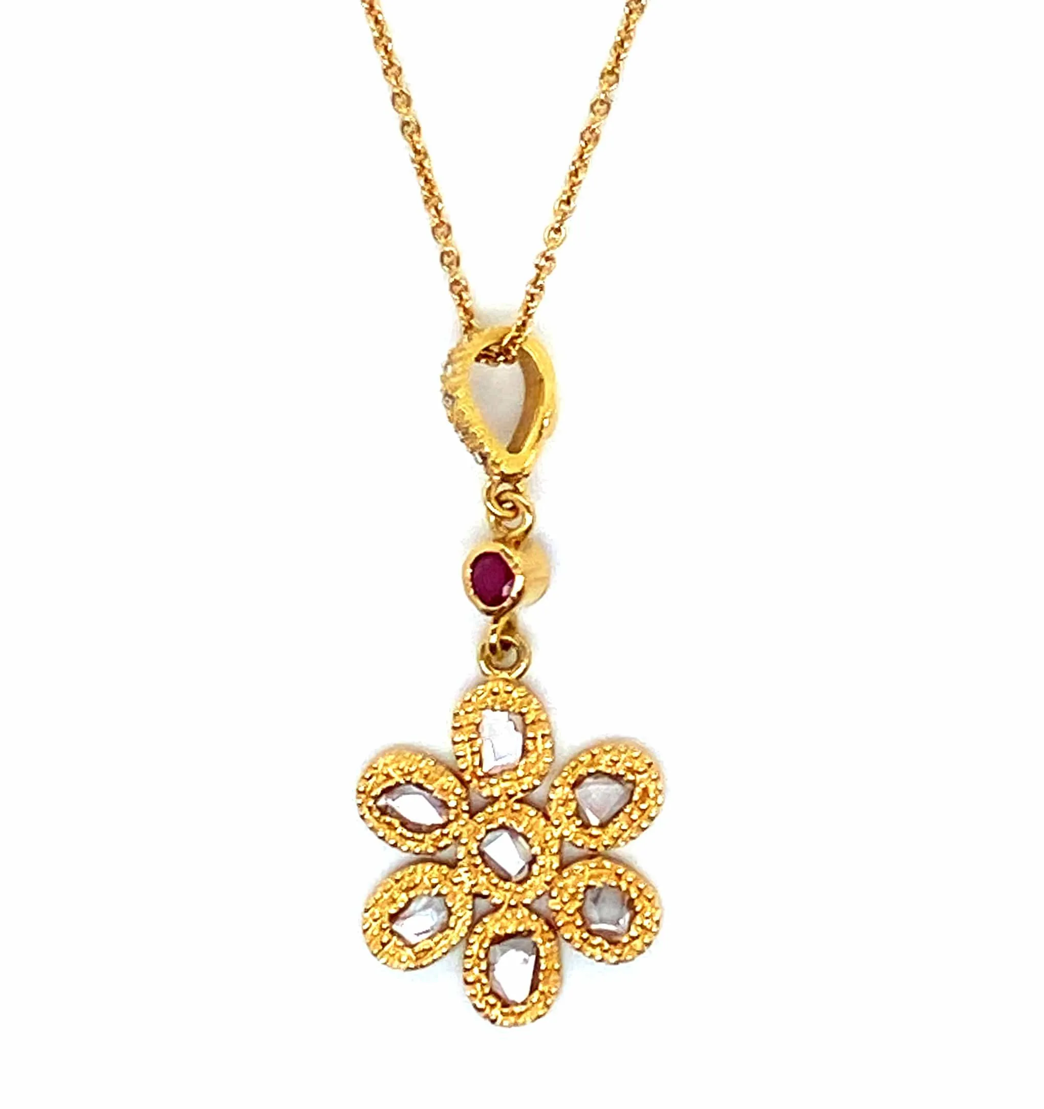 Eternity 20K Ruby Drop Necklace