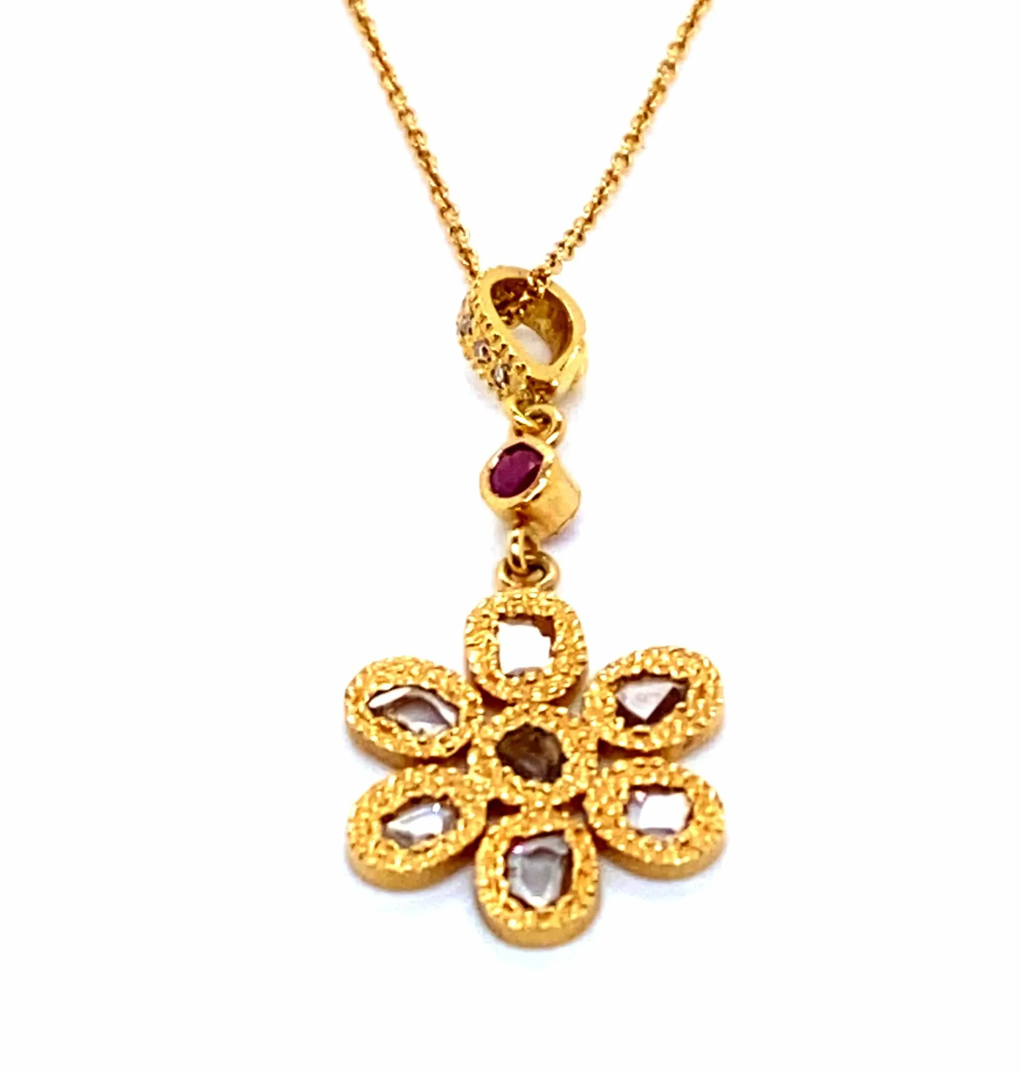 Eternity 20K Ruby Drop Necklace