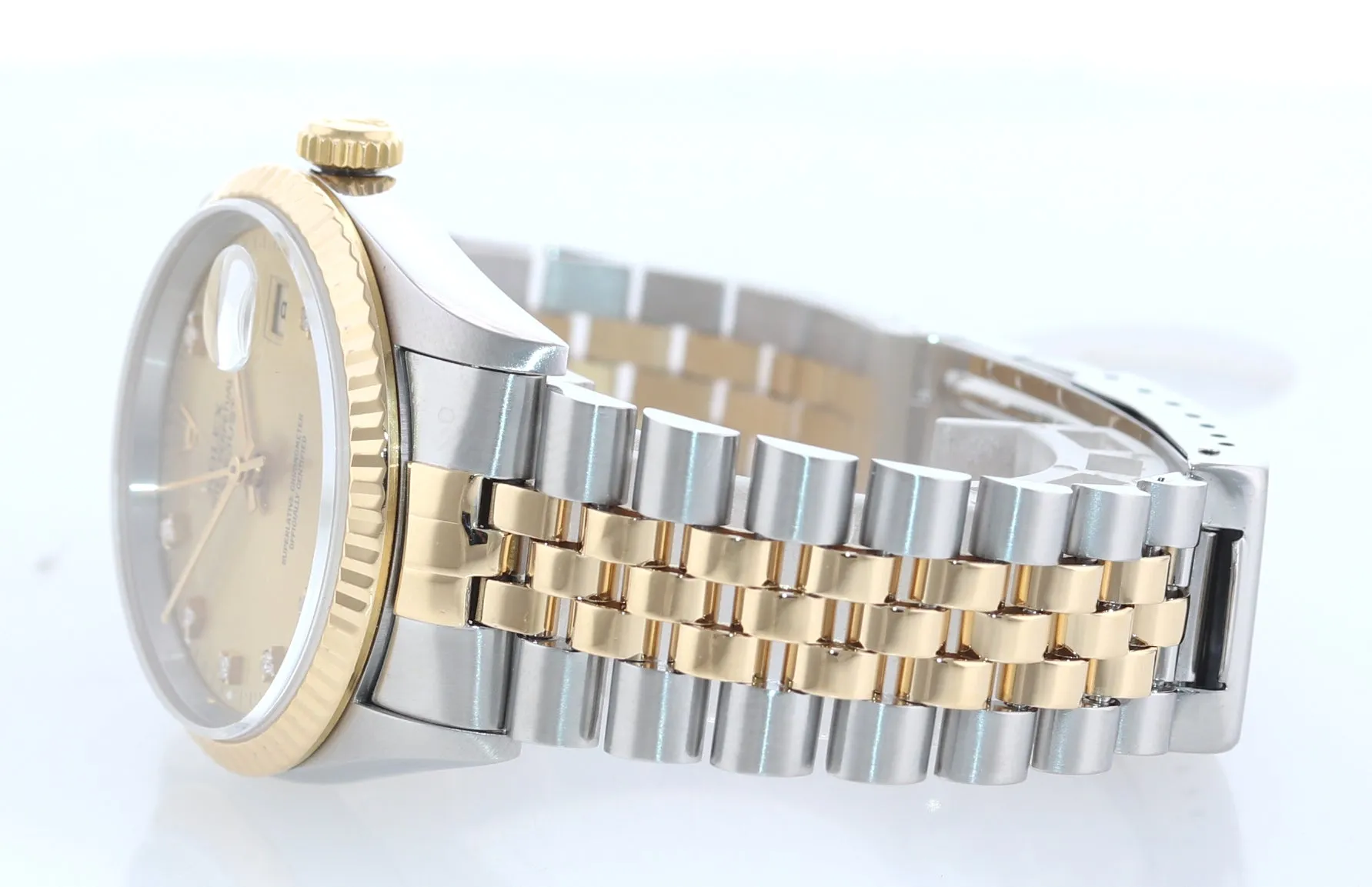 FACTORY DIAMOND Rolex DateJust 36mm 16233 Two Tone 18k Gold Steel Watch Box