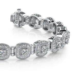 Fanciful Round Diamond Bracelet With Tube Links Lab-Grown Diamond with 4.72 ct.(finished) 1.1mm, 3.4mm