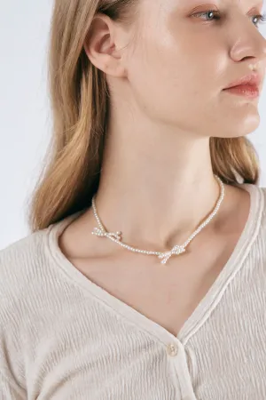 Faux Pearl Bow Necklaces