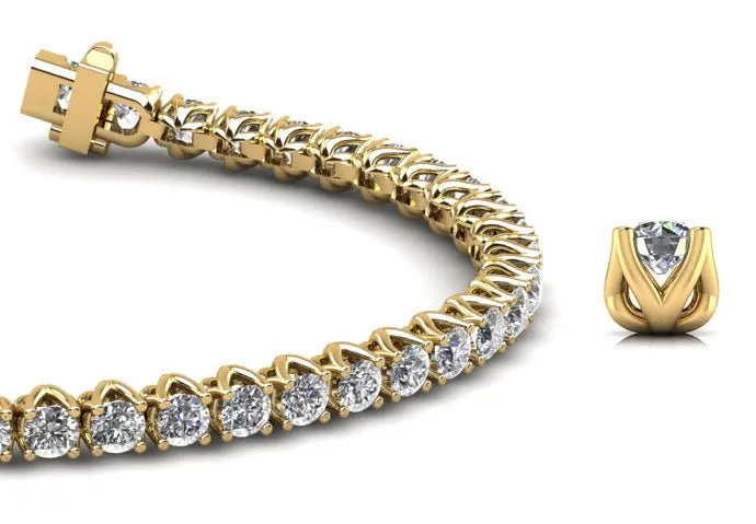 Fiery Flame Lab-Grown Diamond Tennis Bracelet with 5.15 ct.(finished) 3mm