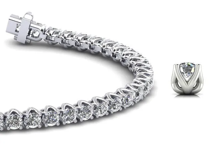 Fiery Flame Lab-Grown Diamond Tennis Bracelet with 5.15 ct.(finished) 3mm