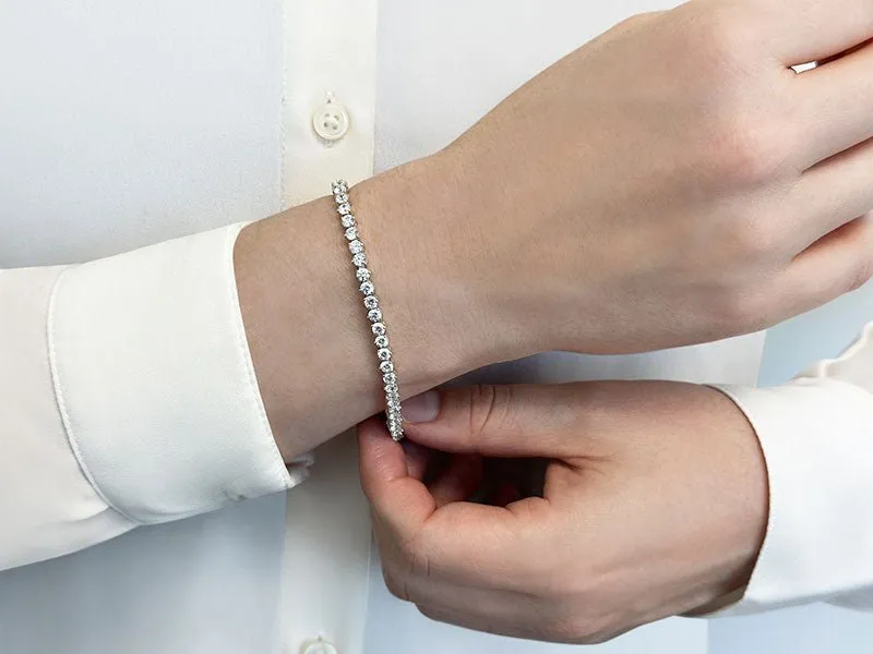 Fiery Flame Lab-Grown Diamond Tennis Bracelet with 5.15 ct.(finished) 3mm