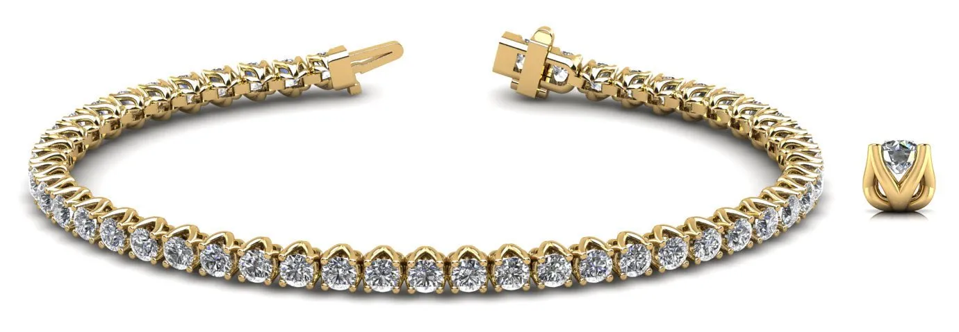 Fiery Flame Lab-Grown Diamond Tennis Bracelet with 5.15 ct.(finished) 3mm
