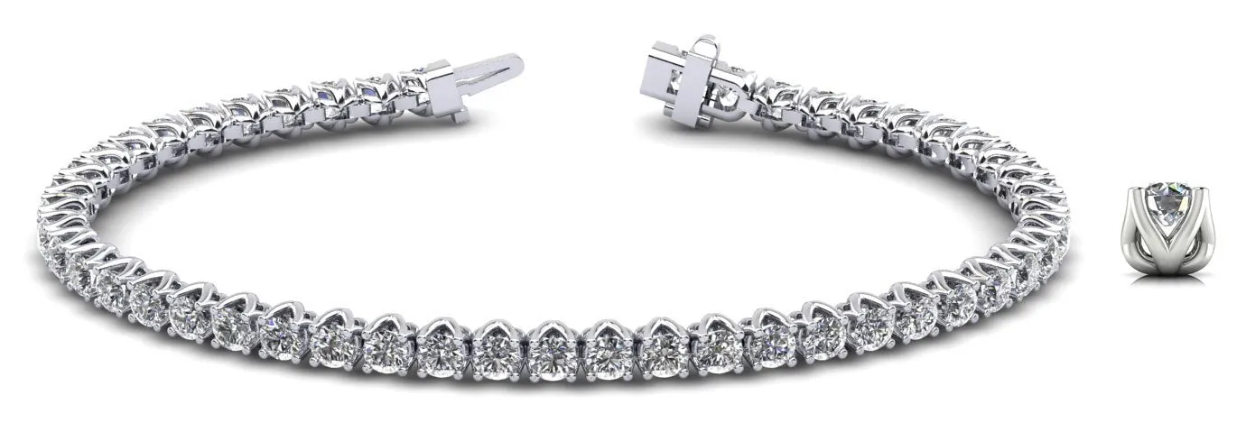 Fiery Flame Lab-Grown Diamond Tennis Bracelet with 5.15 ct.(finished) 3mm