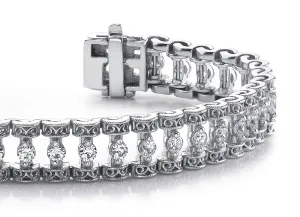 Filigree Diamond Candlestick Diamond Bracelet with 1.09 ct.(finished) 1.7mm