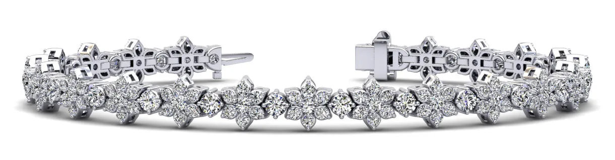 Flower Link Diamond Bracelet – Luxury & Elegance