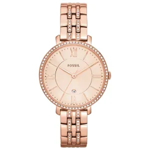 Fossil Jacqueline Rose Gold Stainless Steel Rose Gold Dial Quartz Watch for Ladies - ES3546