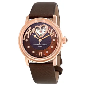 Frederique Constant Automatic Brown Dial Diamond Ladies Watch 310CSQ2P4 FC-310CSQ2P4