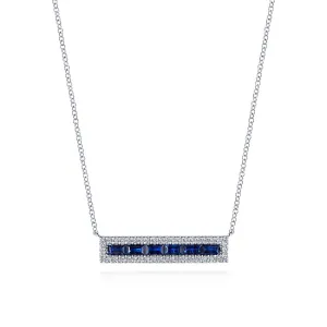 Gabriel & Co. Sapphire and Diamond Pendant Necklace