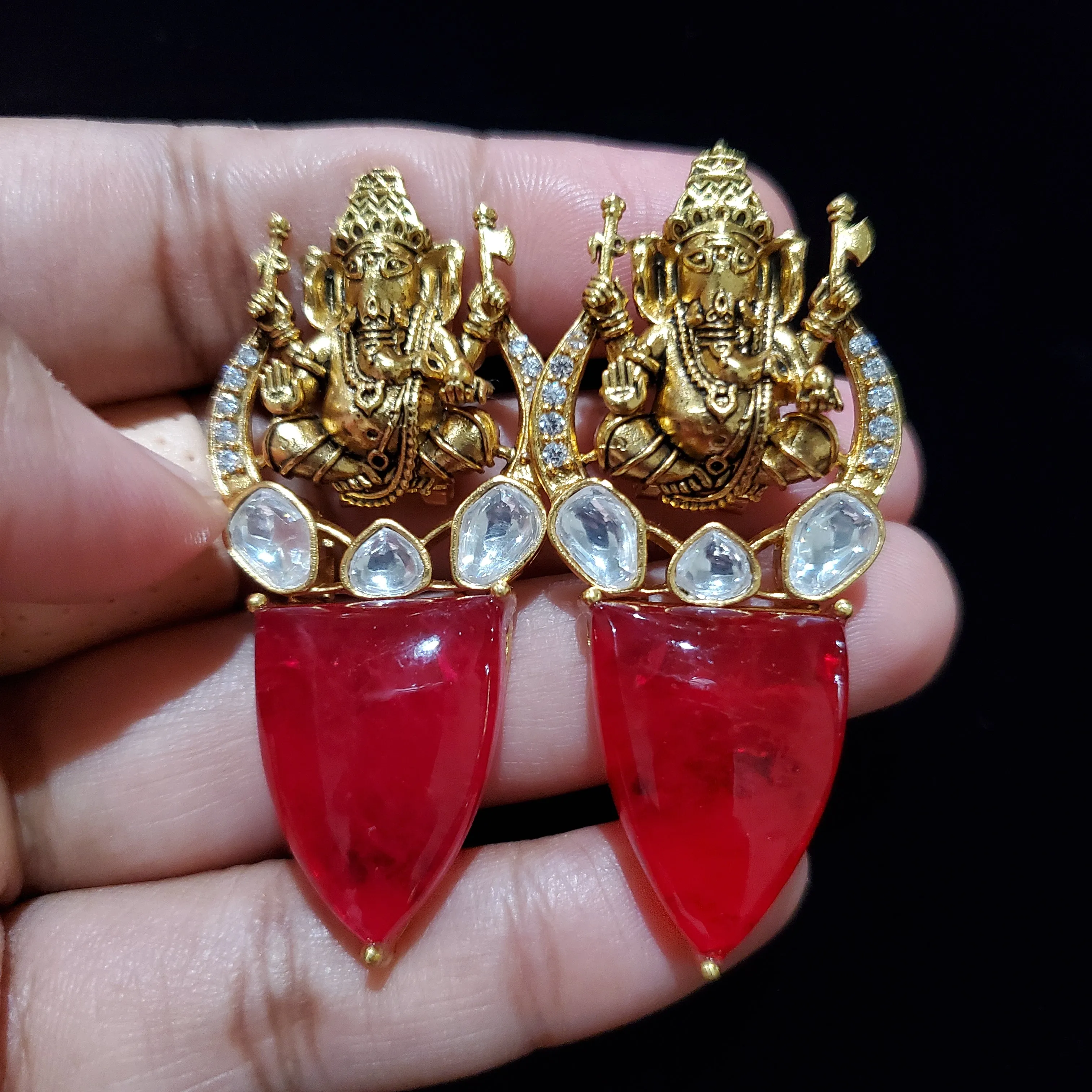 Ganesha Polki Earrings