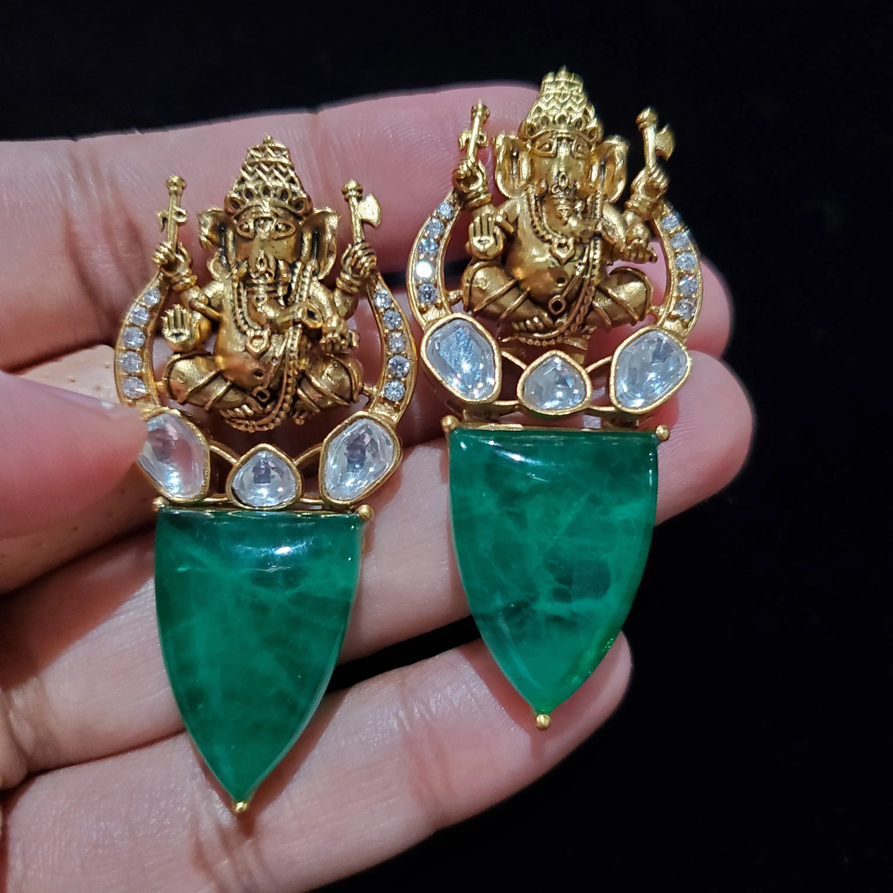 Ganesha Polki Earrings