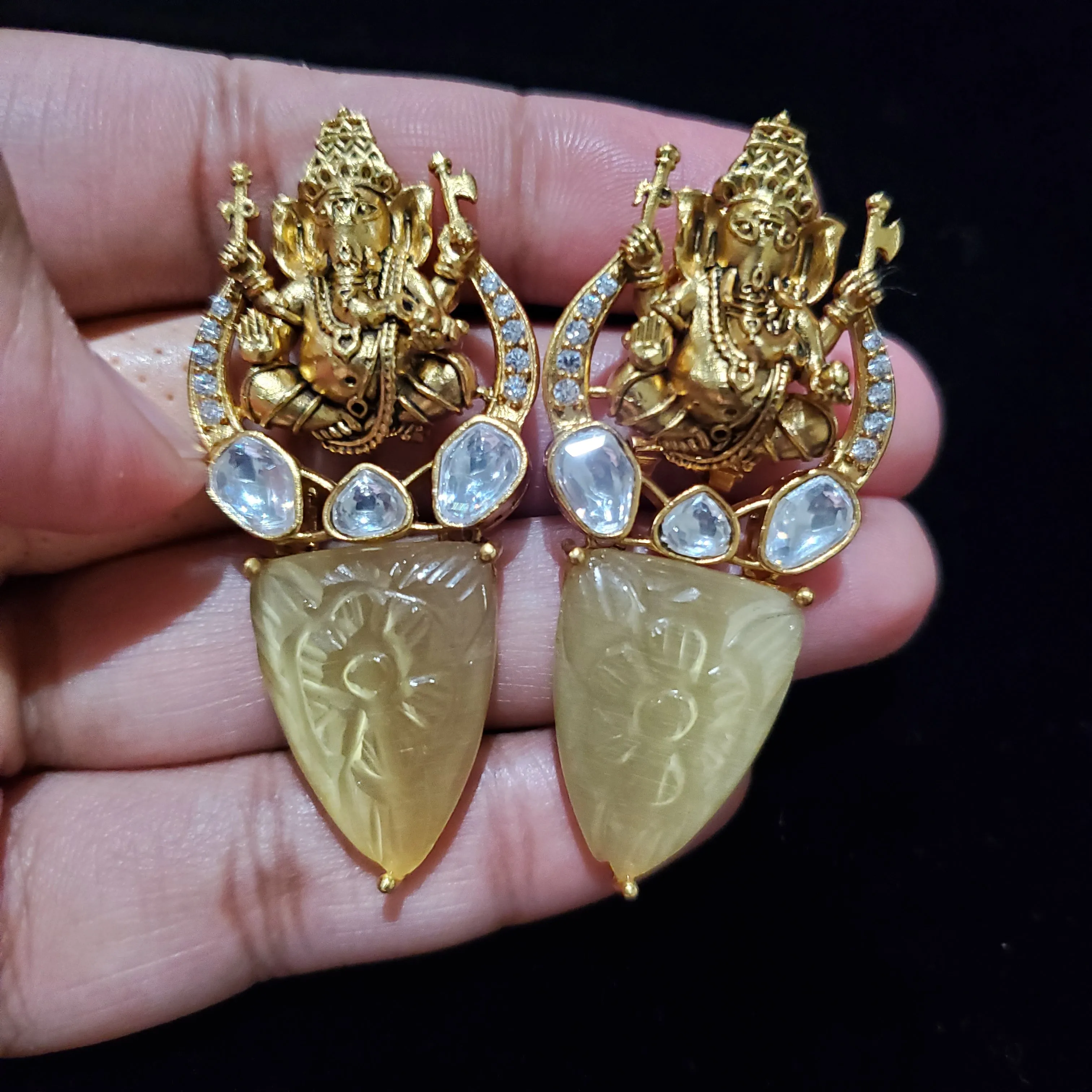 Ganesha Polki Earrings