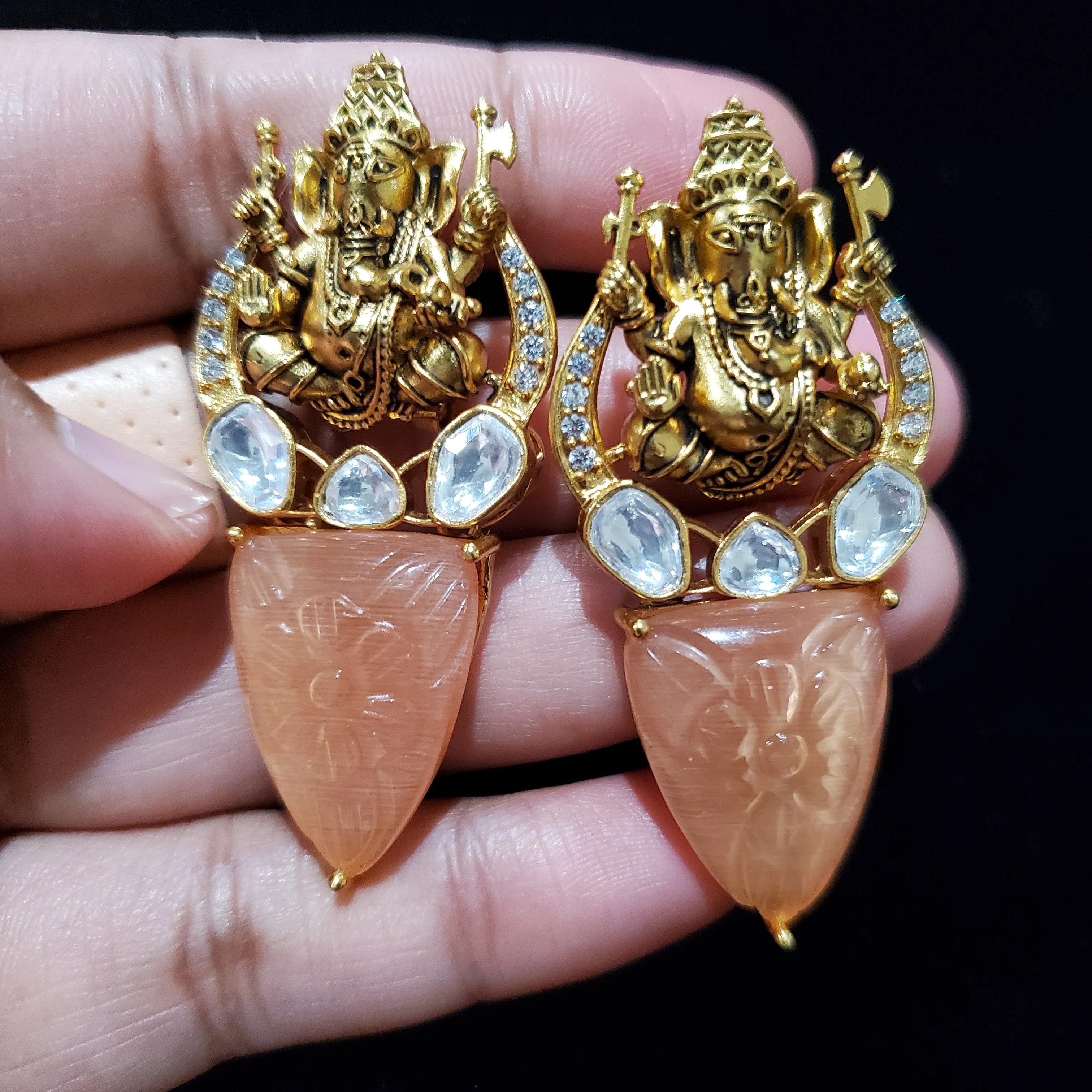 Ganesha Polki Earrings