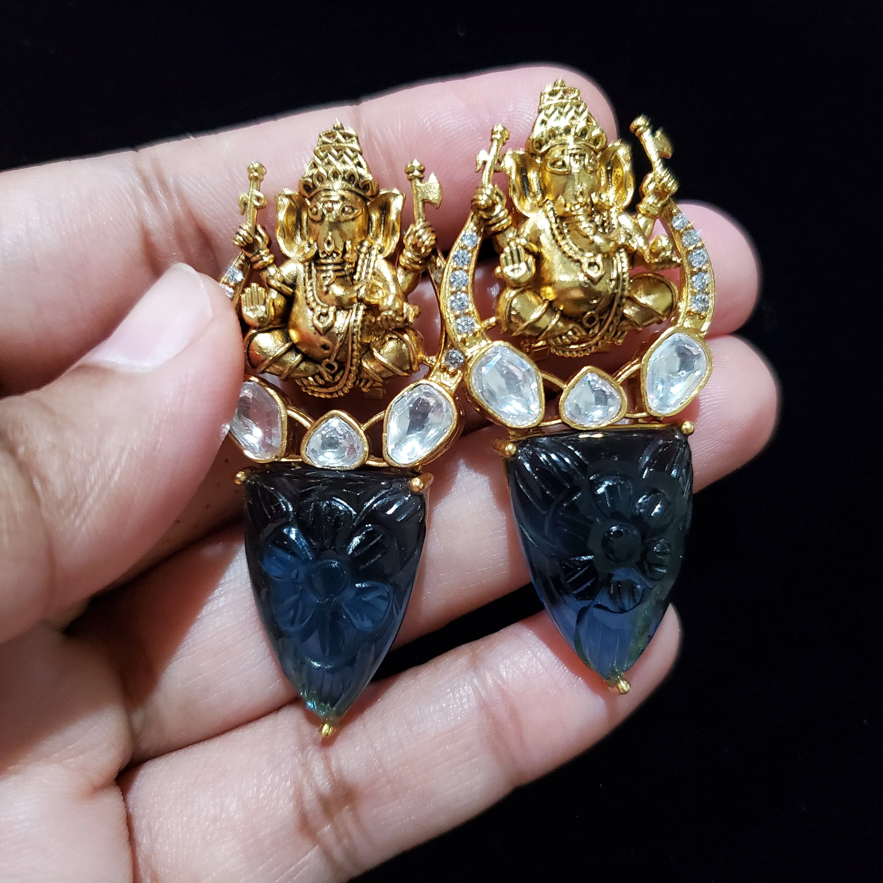 Ganesha Polki Earrings