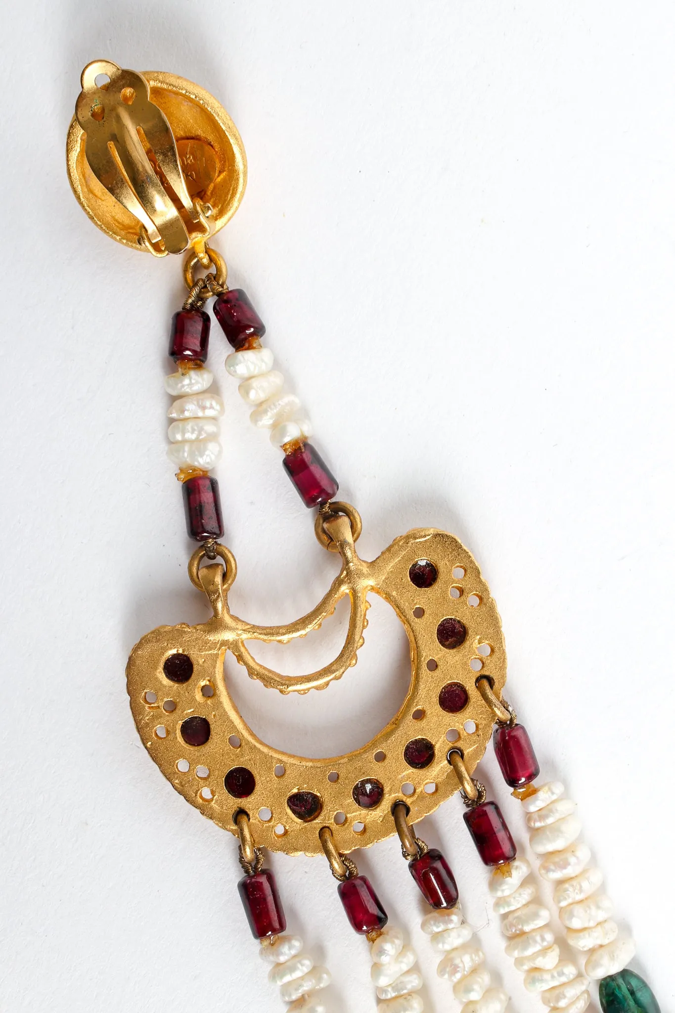 Glass Bead Pearl Chandelier Earrings