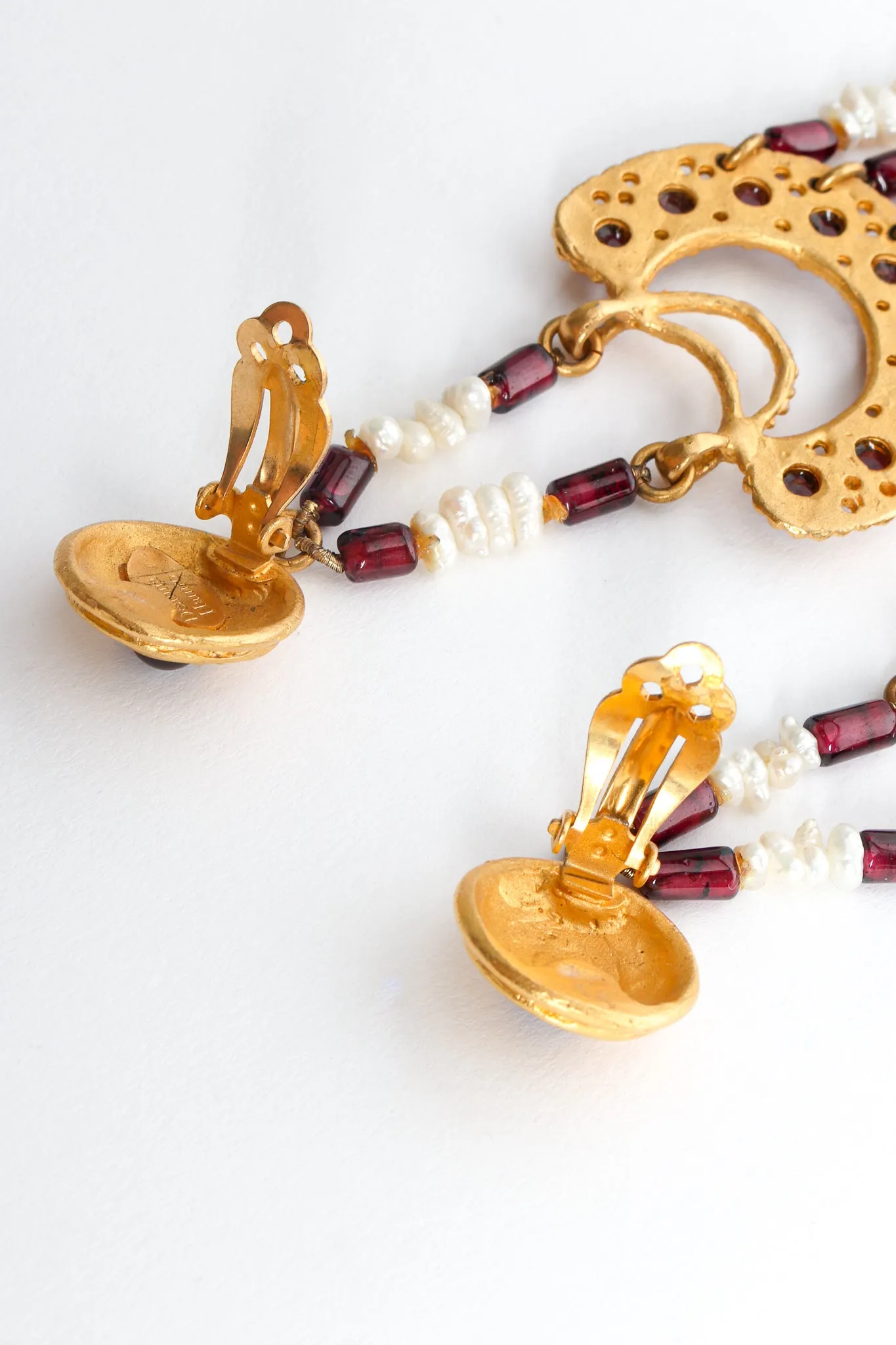 Glass Bead Pearl Chandelier Earrings