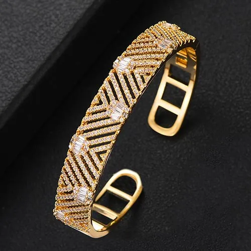 GODKI Trendy Luxury Stackable Bangle Cuff For Women Wedding Full Cubic Zircon Crystal CZ Dubai  Bracelet Party Jewelry2019