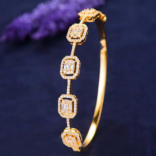 GODKI Trendy Luxury Stackable Bangle Cuff For Women Wedding Full Cubic Zircon Crystal CZ Dubai  Bracelet Party Jewelry2019